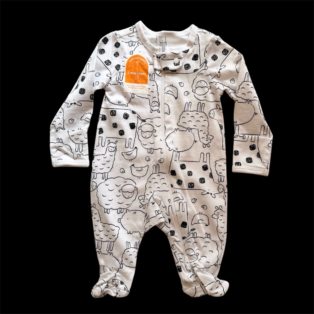 Cozy Animal Print Kids Footie Pajamas